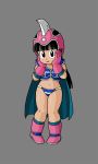  1girl black_hair breasts chi-chi_(dragon_ball) cleavage dragon_ball gloves helmet looking_at_viewer navel thick_thighs thighs wide_hips 