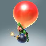  1boy absurdres balloon beard bomb facial_hair full_body gradient gradient_background highres official_art solo tagme the_legend_of_zelda tingle zelda_musou 