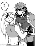  ? breasts cape fire_emblem headband ike kudakeru metroid midriff monochrome muscle nintendo ponytail samus_aran super_smash_bros. 