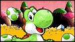  egg flower happy michaelgmoni miiverse nature nintendo no_humans open_mouth outdoors plant sky solo super_mario_bros. tongue upper_body yoshi yoshi&#039;s_island 