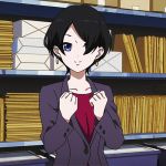  1girl animated animated_gif embarrassed okitsu_yuka shirobako solo 