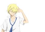  1boy blonde_hair hair_over_one_eye male_focus necktie one_piece sanji solo 