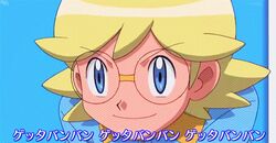  1boy animated animated_gif bespectacled blonde_hair bunnelby chespin citron_(pokemon) glasses luxio pokemon 