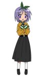  1girl alternate_costume hiiragi_tsukasa lucky_star ns2d purple_hair 