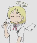  angel angel_wings animated animated_gif blonde_hair closed_eyes disapproval halo helvetica_standard lowres nichijou pino_(helvetica_standard) wings 