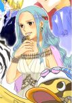  blue_hair cape dress kohza nefertari_vivi one_piece princess roronoa_zoro sanji 