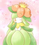  10s 1girl aikawa_(pipimaro) blush crown female flower lilligant nintendo no_humans plant plant_girl pokemon pokemon_(game) pokemon_bw solo wink yellow_eyes 