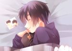  bed big_hero_6 black_hair brothers cap closed_eyes disney hiro_hamada marvel photo_(object) siblings sleeping smile tadashi_hamada 