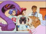  1girl 2boys 90s animated animated_gif arbok kojirou_(pokemon) lowres multiple_boys musashi_(pokemon) pokemon pokemon_(anime) team_rocket 