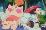  1boy 1girl alternate_color animated animated_gif kojirou_(pokemon) lowres meowth musashi_(pokemon) pokemon pokemon_(anime) shiny_pokemon shuckle team_rocket 