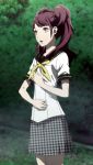  1girl atlus kujikawa_rise orange_eyes persona persona_4 redhead school_uniform shin_megami_tensei skirt twintails 