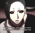  1boy animated animated_gif black_sclera male_focus red_eyes solo subtitled tokyo_ghoul uta_(tokyo_ghoul) 