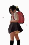  1girl backpack bag black_hair child dia75 diaper female kneehighs original ponytail randoseru skirt solo 