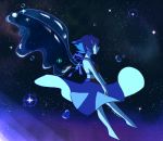  1girl blue blue_hair blue_skin lapis_lazuli_(steven_universe) outdoors outer_space short_hair skirt solo steven_universe wings 