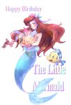  1girl ariel_(disney) blue_eyes flounder maian mermaid monster_girl redhead sebastian_(disney) the_little_mermaid 