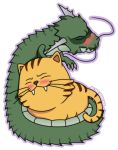  aisaka_taiga blush cat dragon fang gryalphk no_humans palmtop_tiger simple_background takasu_ryuuji tiger toradora! 