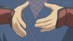  1boy animated animated_gif barbaracle hand_signs pokemon pokemon_(anime) smokescreen 