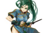  1girl fire_emblem fire_emblem:_rekka_no_ken green_eyes green_hair long_hair lyndis_(fire_emblem) nintendo ponytail sword weapon 
