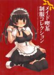  00s 1girl 2006 artist_request black_legwear copyright_name cover cover_page dress female looking_at_viewer maid maid_kissa_seifuku_collection simple_background solo tagme thigh-highs zettai_ryouiki 