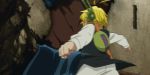  animated animated_gif blonde_hair blood fighting meliodas multiple_boys nanatsu_no_taizai shoes short_hair shorts 