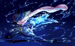  10s frog greninja highres long_tongue mike_(nasimomoringo) ninja nintendo no_humans pokemon pokemon_(game) pokemon_xy red_eyes solo tongue tongue_out water webbed_feet webbed_hands 