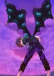  1boy barefoot child clouds copyright_request dark kyou_kiyo male_focus pointy_ears sky solo wings 