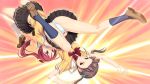  2girls brown_eyes brown_hair game_cg german_suplex highres koigakubo_chihaya koutaro long_hair multiple_girls ponytail redhead short_hair suplex suzukaze_hotaru tropical_kiss tropical_vacation twinkle_(company) 