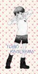  1boy character_name child haikyuu!! kageyama_tobio male_focus shirasubacio simple_background solo standing 