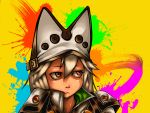  1girl arc_system_works dark_skin guilty_gear guilty_gear_xrd hat orange_eyes ramlethal_valentine sack 