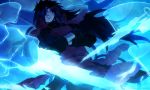  1boy ankai_(rappelzankai) armor black_hair crossed_arms gloves glowing hair_over_one_eye long_hair looking_at_viewer male_focus naruto naruto_shippuuden solo tagme uchiha_madara uchiha_madara_(edo_tensei) 