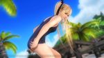  1girl 3d beach blonde_hair blue_eyes dead_or_alive dead_or_alive_5 female marie_rose solo swimsuit tied_hair twintails 
