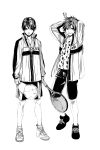  2boys character_request child male_focus masa_(miyabi310) monochrome multiple_boys shorts tennis_no_ouji-sama 