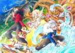  blonde_hair card child giya_(pipiluku) highres naruto senju_hashirama senju_tobirama tree tsunade twintails vines water 