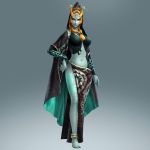  1girl 3d barefoot breasts feet highres lipstick makeup midna midna_(true) orange_hair purple_lipstick red_eyes spoilers the_legend_of_zelda the_legend_of_zelda:_twilight_princess yellow_sclera zelda_musou 