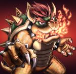  1boy amuno bowser claws collar fire horns male_focus super_mario_bros. monster nintendo red_eyes redhead scales solo spiked_collar spikes super_mario_bros. teeth 