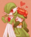  blush closed_eyes crown flower gardevoir green_hair heart lilligant no_humans plant_girl pokemon red_eyes short_hair tagme 