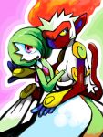  breasts gardevoir hetero infernape large_breasts pokemon red_eyes 