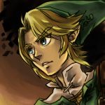  1boy blonde_hair blue_eyes chainmail hat link lowres male_focus pointy_ears sen_(pixiv111638) solo the_legend_of_zelda the_legend_of_zelda:_twilight_princess tunic 