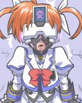  1girl lyrical_nanoha open_mouth orange_hair saliva to-gnaniwa translated 