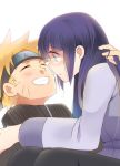  blonde_hair couple forehead_protector hug hyuuga_hinata naruto purple_hair ranaoxx smile spiky_hair uzumaki_naruto whiskers 