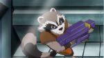  1girl animated animated_gif disk_wars_avengers gun jessica_shannon marvel rocket_raccoon weapon 