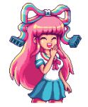  1girl ^_^ animated animated_gif closed_eyes giffany gravity_falls happy lowres paul_robertson pink_hair school_uniform serafuku simple_background smile solo transparent_background very_long_hair 
