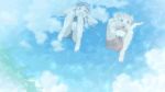  2girls animated animated_gif barefoot bikini blue_hair feet hinata_yukari long_hair multiple_girls nonohara_yuzuko pink_hair swimsuit yuyushiki 