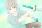  1boy akagami_no_shirayukihime blonde_hair green_eyes prince solo sword weapon zen_wistalia 