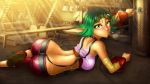  1girl ass clothes goggles green_eyes green_hair jak_and_daxter keira_hagai solo suspenders wrench yuqoi 