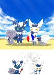  10s ball beach espurr fur meowstic nintendo no_humans pokemon pokemon_(game) pokemon_xy winick-lim 