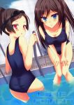  2girls blue_eyes highres multipe_girls multiple_girls swimsuit water 