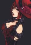  1girl breasts female kuroshitsuji large_breasts lowres madam_red redhead solo upper_body 
