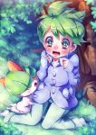  10s blush forest green_hair mitsuru_(pokemon) naoto_(yandereheaven) nature pokemon pokemon_(game) pokemon_oras ralts tagme tears 