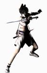  1girl 3d alternate_costume bandage black_hair fox_mask mask official_art rin_(tenchu) short_hair solo sword tenchu tomboy weapon 